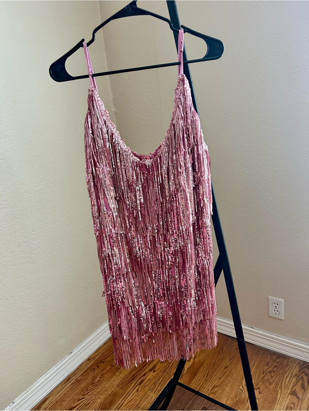 Pink Sequin Fringe romper
